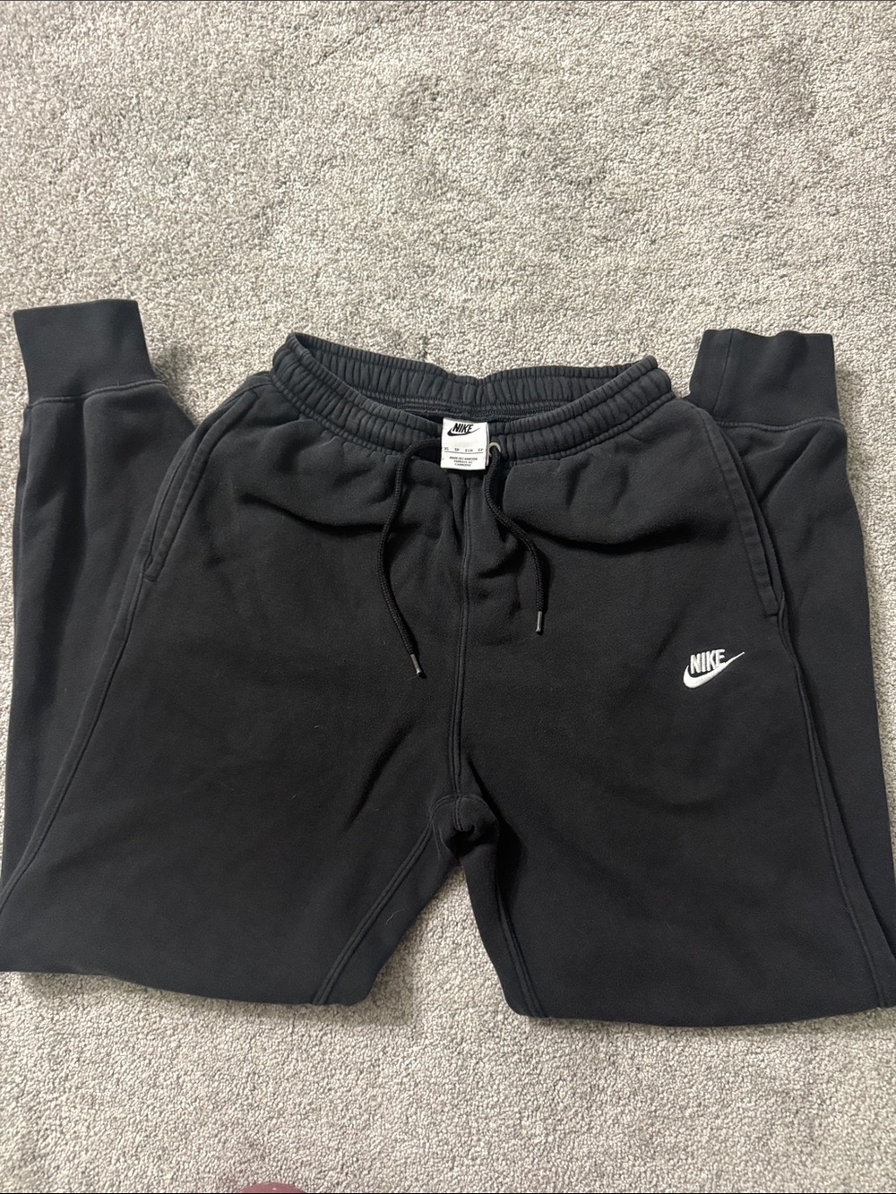 Nike Black Joggers with White Swoosh